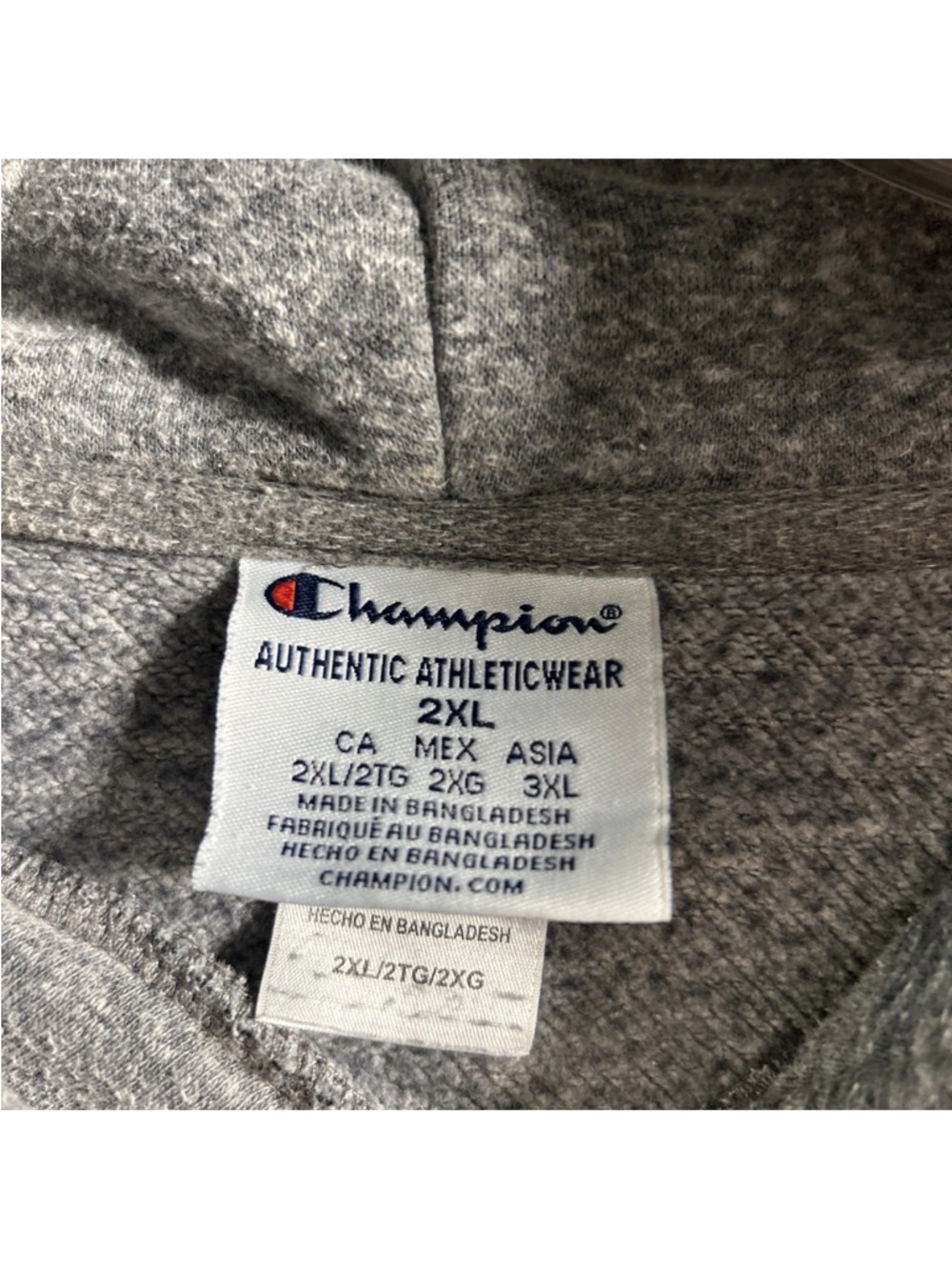 Champion Memphis Tigers Gray Hoodie Fleece Sweatshirt Men’s 2XL NCAA University - Picture 5 of 11